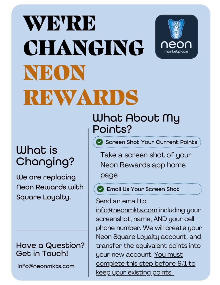 Neon Rewards changing